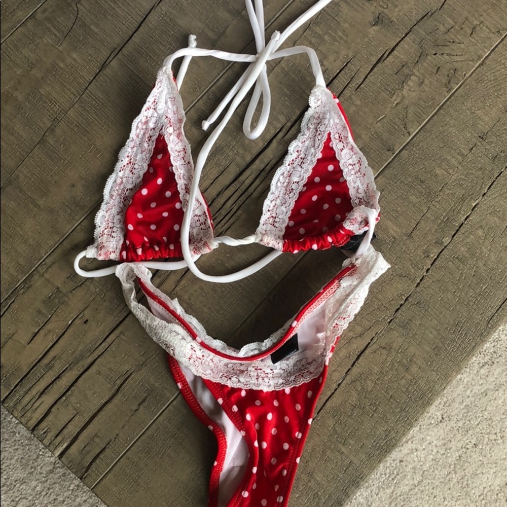 Sweet Revenge Polka Dot Red White Bikini XS